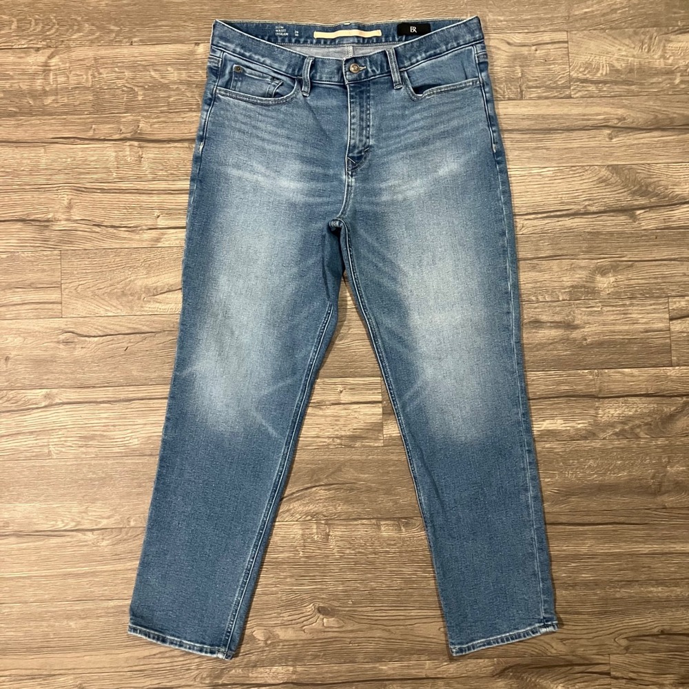Banana Republic Traveler Denim Slim Jeans Lot of 2 Men's Size 36x30 Blue Dark